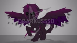 Size: 800x450 | Tagged: safe, artist:drarkusss0, imported from derpibooru, oc, oc only, hybrid, original species, pegasus, pony, adoptable, custom, dark, evil, irl, obtrusive watermark, photo, purple, solo, toy, watermark, wings