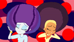 Size: 5500x3094 | Tagged: safe, artist:bigpurplemuppet99, imported from derpibooru, rarity, saffron masala, equestria girls, afro