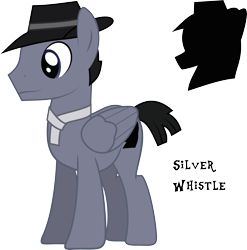 Size: 6444x6526 | Tagged: safe, artist:shadowdashthebat, imported from derpibooru, oc, oc only, oc:silver whistle, pegasus, pony, absurd resolution, hat, male, simple background, solo, stallion, transparent background