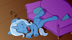 Size: 1920x1080 | Tagged: safe, artist:xppp1n, imported from ponybooru, trixie, couch, sleeping, solo