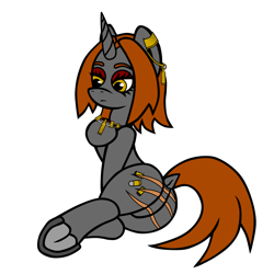 Size: 1024x1024 | Tagged: safe, artist:dice-warwick, imported from derpibooru, oc, oc only, oc:wildcat cartridge, pony, unicorn, fallout equestria, bullet shells, butt, ear piercing, earring, fallout equestria: burdens, fanfic art, frog (hoof), jewelry, piercing, plot, solo, underhoof