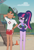 Size: 730x1080 | Tagged: safe, imported from derpibooru, screencap, sci-twi, timber spruce, twilight sparkle, equestria girls, equestria girls series, unsolved selfie mysteries, clothes, comments locked down, cropped, duo, female, glasses, graveyard of comments, hand on hip, lifeguard timber, male, one-piece swimsuit, sci-twi is not amused, sleeveless, swimsuit