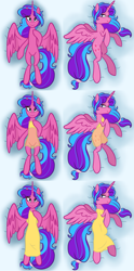 Size: 3627x7327 | Tagged: safe, artist:chelseawest, imported from derpibooru, part of a set, oc, oc only, oc:melody aurora, alicorn, pony, alicorn oc, body pillow, body pillow design, clothes, cute, dress, female, heart eyes, horn, lingerie, looking at you, lying, lying down, ocbetes, offspring, older, parent:flash sentry, parent:twilight sparkle, parents:flashlight, part of a series, solo, wingding eyes, wings