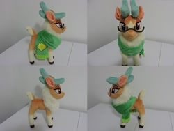 Size: 1597x1199 | Tagged: safe, artist:little-broy-peep, imported from derpibooru, cashmere (tfh), deer, reindeer, them's fightin' herds, clothes, community related, glasses, irl, photo, plushie, scarf, solo