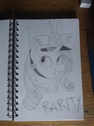 Size: 2448x3264 | Tagged: safe, artist:unithiccy, imported from derpibooru, rarity, pony, unicorn, ancient wonderbolts uniform, bust, clothes, female, high res, mare, photo, sgt. rarity, solo, traditional art, uniform