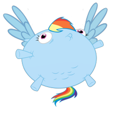 Size: 1163x1221 | Tagged: safe, imported from derpibooru, rainbow dash, balloon pony, inflatable pony, pegasus, balloon, behaving like pinkie pie, inflation, rainblimp dash, spherical inflation, vector
