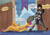 Size: 3508x2480 | Tagged: safe, alternate version, artist:reminic, imported from derpibooru, smolder, oc, oc:raymond, dragon, human, angry, armor, biting, blushing, commission, cross-popping veins, dialogue, dragoness, duo, eyes closed, fangs, female, funny, gritted teeth, high res, human oc, lying down, male, monster hunter, nom, on back, signature, smiling, speech bubble