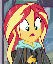 Size: 562x680 | Tagged: safe, imported from derpibooru, screencap, sunset shimmer, eqg summertime shorts, equestria girls, monday blues, cropped, solo, wet hair