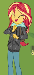 Size: 269x585 | Tagged: safe, imported from derpibooru, screencap, sunset shimmer, eqg summertime shorts, equestria girls, monday blues, clothes, cropped, solo, wet, wet clothes, wet hair