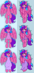 Size: 3352x7200 | Tagged: safe, artist:chelseawest, imported from derpibooru, part of a set, oc, oc:melody aurora, alicorn, alicorn oc, body pillow, body pillow design, clothes, dress, female, horn, lingerie, looking at you, lying, lying down, offspring, parent:flash sentry, parent:twilight sparkle, parents:flashlight, part of a series, solo, solo female, wings