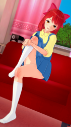 Size: 2160x3840 | Tagged: safe, artist:kokonashi, imported from ponybooru, apple bloom, human, couch, humanized, looking at you, solo