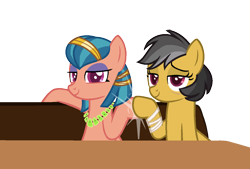 Size: 1280x867 | Tagged: safe, artist:gallantserver, imported from derpibooru, daring do, somnambula, earth pony, pegasus, pony, the saddle row review, base used, female, hoofbump, lesbian, shipping, simple background, transparent background, vector