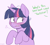 Size: 987x887 | Tagged: safe, artist:higgly-chan, imported from derpibooru, twilight sparkle, pony, unicorn, blushing, dialogue, embarrassed, fanfic, female, implied spike, offscreen character, solo, unicorn twilight, vulgar