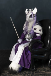 Size: 667x1000 | Tagged: safe, artist:essorille, imported from derpibooru, princess platinum, unicorn, chair, clothes, crown, fursuit, irl, jewelry, orb, photo, regalia, robe, scepter