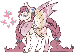 Size: 1280x919 | Tagged: safe, artist:blizzard-queen, imported from derpibooru, fluttershy, hybrid, insect, moth, mothpony, original species, alternate design, alternate universe, backstory in description, simple background, solo, species swap, transparent background