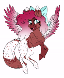 Size: 4740x5784 | Tagged: safe, artist:celestial-rainstorm, imported from derpibooru, oc, oc only, oc:bacon bits, pegasus, pony, wolf, wolf pony, absurd resolution, colored wings, female, gradient wings, mare, simple background, solo, white background, wings