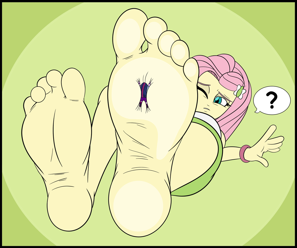 2612845 - suggestive, twilight sparkle, fluttershy, female, equestria  girls, fetish, feet, macro, micro, foot fetish, question mark, giantess,  foot focus, macro/micro, stepped on, artist:kyudude - Ponerpics