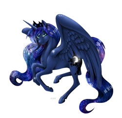 Size: 668x644 | Tagged: safe, artist:kidaoriginal, imported from derpibooru, princess luna, pony, simple background, solo, white background