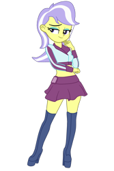 Size: 1582x2373 | Tagged: safe, artist:gmaplay, imported from derpibooru, upper crust, equestria girls, clothes, miniskirt, simple background, skirt, solo, transparent background