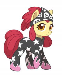 Size: 1500x1834 | Tagged: safe, artist:asimos, artist:maytee, imported from derpibooru, apple bloom, earth pony, pony, season 1, the show stoppers, clothes, costume, show stopper outfits, simple background, solo, white background