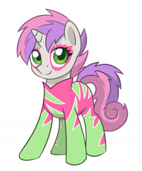 Size: 1500x1810 | Tagged: safe, artist:asimos, artist:maytee, imported from derpibooru, sweetie belle, pony, unicorn, season 1, the show stoppers, clothes, costume, show stopper outfits, simple background, solo, white background