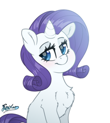 Size: 1600x1800 | Tagged: safe, artist:fluffyxai, imported from derpibooru, rarity, pony, unicorn, bust, chest fluff, cute, eyeshadow, female, leg fluff, makeup, mare, portrait, raribetes, simple background, sitting, solo, white background