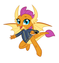 Size: 1500x1600 | Tagged: safe, artist:ponygamer2020, imported from derpibooru, smolder, dragon, fallout equestria, school daze, claws, clothes, cute, dragon wings, dragoness, dragons wearing clothes, fallout, female, flying, happy, jumpsuit, looking at you, pipboy, simple background, smiling, smiling at you, smolderbetes, solo, teenaged dragon, teeth, transparent background, vault suit, vector, wings