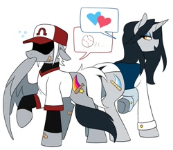 Size: 1233x1068 | Tagged: safe, artist:redxbacon, imported from derpibooru, oc, oc only, oc:critical strike, oc:single strike, pegasus, pony, unicorn, clothes, female, hat, missing wing, siblings, sisters