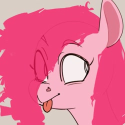 Size: 1257x1256 | Tagged: safe, artist:llama_draws, imported from derpibooru, pinkie pie, earth pony, pony, :p, raspberry, solo, tongue out