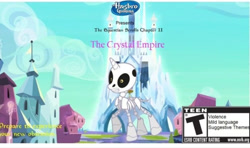 Size: 718x425 | Tagged: safe, imported from derpibooru, pony, bone, crossover, crystal empire, daggerfall, esrb, hasbro gaming, long description, photoshop, ponified, skeleton, the elder scrolls