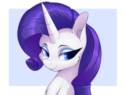 Size: 2100x1600 | Tagged: safe, artist:aquaticvibes, imported from derpibooru, rarity, pony, unicorn, bust, cheek fluff, chest fluff, ear fluff, female, mare, portrait, solo