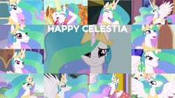 Size: 1280x721 | Tagged: safe, edit, edited screencap, editor:quoterific, imported from derpibooru, screencap, princess celestia, alicorn, pony, a bird in the hoof, between dark and dawn, celestial advice, equestria girls, equestria girls series, forgotten friendship, friendship is magic, horse play, keep calm and flutter on, magical mystery cure, make new friends but keep discord, princess twilight sparkle (episode), school daze, season 1, season 2, season 3, season 4, season 5, season 7, season 8, season 9, the crystal empire, the return of harmony, spoiler:s08, spoiler:s09, ^^, celestia's ceremonial crown, crown, cute, cutelestia, eyes closed, female, grin, jewelry, laughing, magic, mare, one eye closed, open mouth, ponytail, regalia, smiling, solo, spread wings, telekinesis, wings, wink