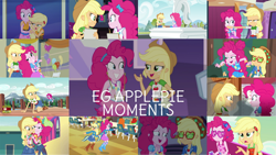 Size: 1280x721 | Tagged: safe, edit, edited screencap, editor:quoterific, imported from derpibooru, screencap, applejack, pinkie pie, accountibilibuddies, constructive criticism, epic fails (equestria girls), eqg summertime shorts, equestria girls, equestria girls (movie), equestria girls series, legend of everfree, rainbow rocks, rollercoaster of friendship, spring breakdown, sunset's backstage pass!, the finals countdown, spoiler:eqg series (season 2), accountibilibuddies: pinkie pie, applejack's hat, applepie, balloon, belt, boots, broken hand, camp everfree outfits, clothes, confident, constructive criticism: pinkie pie, covering mouth, cowboy boots, cowboy hat, cute, cutie mark, cutie mark on clothes, denim skirt, diapinkes, drumsticks, duo, duo female, equestria land, female, geode of sugar bombs, geode of super strength, grin, hat, helping twilight win the crown, holding hands, jackabetes, jewelry, laughing, lesbian, looking at each other, magical geodes, music festival outfit, necklace, open mouth, party balloon, pencil, shipping, shoes, skirt, smiling, statue, tanktop, wall of tags