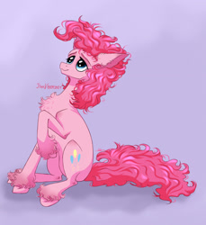 Size: 1620x1768 | Tagged: safe, artist:ajaxorsomething, artist:willdrawhere, imported from derpibooru, pinkie pie, earth pony, pony, chest fluff, smiling, solo, unshorn fetlocks