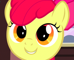 Size: 875x711 | Tagged: safe, imported from derpibooru, screencap, apple bloom, earth pony, pony, one bad apple, season 3, adorabloom, big eyes, cute, female, filly, solo, sweet dreams fuel