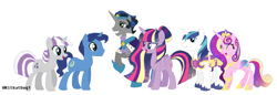 Size: 1728x596 | Tagged: safe, artist:kitkatbug1, imported from derpibooru, imported from ponybooru, king sombra, night light, princess cadance, shining armor, twilight sparkle, twilight velvet, pony, alternate universe, female, good king sombra, male, nightvelvet, shiningcadance, shipping, straight, twibra