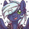 Size: 100x100 | Tagged: safe, imported from derpibooru, oc, oc only, oc:moonlight drop, pegasus, headphones, pixel art, tongue out