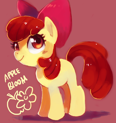 Size: 403x427 | Tagged: source needed, safe, artist:sugar-mane, imported from derpibooru, apple bloom, earth pony, pony, adorabloom, blank flank, cute, female, filly, solo