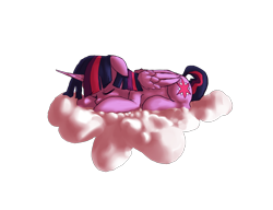 Size: 1800x1384 | Tagged: safe, artist:crade, twilight sparkle, alicorn, pony, cloud, female, simple background, sleeping, solo, solo female, transparent background, twilight sparkle (alicorn)