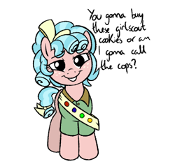 Size: 362x340 | Tagged: safe, artist:breezietype, cozy glow, pegasus, pony, extortion, female, filly, filly guides