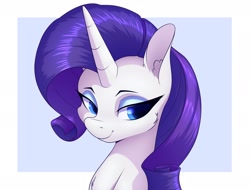 Size: 2100x1600 | Tagged: safe, artist:aquaticvibes, imported from derpibooru, rarity, pony, unicorn, bust, cheek fluff, chest fluff, ear fluff, portrait, solo