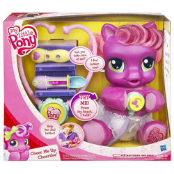 Size: 1000x1000 | Tagged: safe, imported from derpibooru, cheerilee (g3), earth pony, pony, baby, baby cheerilee (g3), baby pony, box, cheer me up cheerilee, cute, diaper, electronic toy, female, filly, foal, g3 cheeribetes, g3.5, g3.75, newborn cuties, simple background, so soft, solo, stethoscope, temperature, toy, white background