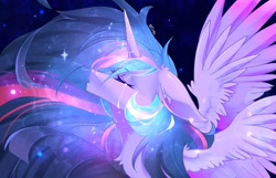 Size: 2048x1323 | Tagged: safe, artist:siripim111, imported from derpibooru, twilight sparkle, alicorn, pony, bust, chest fluff, crying, ear fluff, eyes closed, floppy ears, portrait, profile, solo, spread wings, twilight sparkle (alicorn), wing fluff, wings