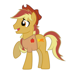 Size: 2873x2929 | Tagged: safe, artist:candyandflurry, imported from derpibooru, oc, oc only, oc:ambrose apple, earth pony, pony, earth pony oc, high res, male, offspring, parent:braeburn, simple background, solo, stallion, transparent background