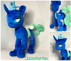 Size: 1024x882 | Tagged: safe, artist:memories-ice, imported from derpibooru, oc, oc only, oc:sektiss, changeling, blue changeling, cute, deviantart watermark, horn, irl, obtrusive watermark, photo, plushie, solo, watermark, wings