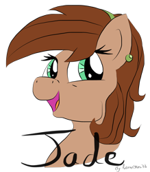 Size: 1010x1155 | Tagged: safe, artist:pegasski, imported from derpibooru, oc, oc only, oc:jade, earth pony, pony, earth pony oc, eyelashes, open mouth, simple background, smiling, solo, transparent background