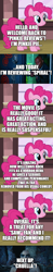 Size: 500x2571 | Tagged: safe, edit, edited screencap, imported from derpibooru, screencap, pinkie pie, comic:pinkie reviews, 101 dalmatians, comic, cruella de vil, saw (movie), screencap comic