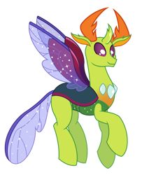 Size: 2600x3200 | Tagged: safe, artist:ponkus, imported from derpibooru, thorax, changedling, changeling, high res, king thorax, male, simple background, smiling, solo, stallion, transparent background