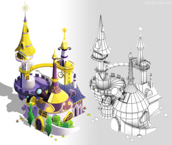 Size: 1024x863 | Tagged: safe, artist:pat dunal, imported from derpibooru, canterlot, concept art, gameloft, observatory