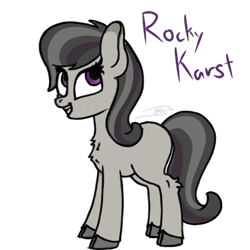 Size: 768x768 | Tagged: safe, artist:soctavia, imported from derpibooru, oc, oc only, oc:rocky karst, earth pony, hybrid, kirin, pony, blank flank, chest fluff, cloven hooves, cute, cute little fangs, fangs, female, happy, mare, simple background, solo, transparent background